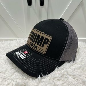 Laser engraved TRUMP 2024 Richardson112 trucker hat.